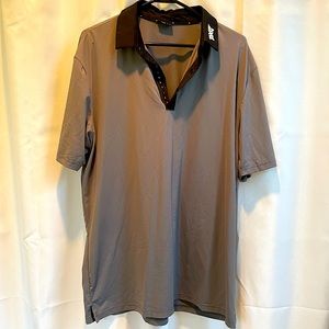 PXG Black Collar Short Sleeve Polo - Men’s Medium in Gray